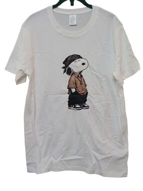 Peanuts -NWT Short Sleeve Tee Shirt, Snoopy Dressed in Grunge Style, 100% Cotton